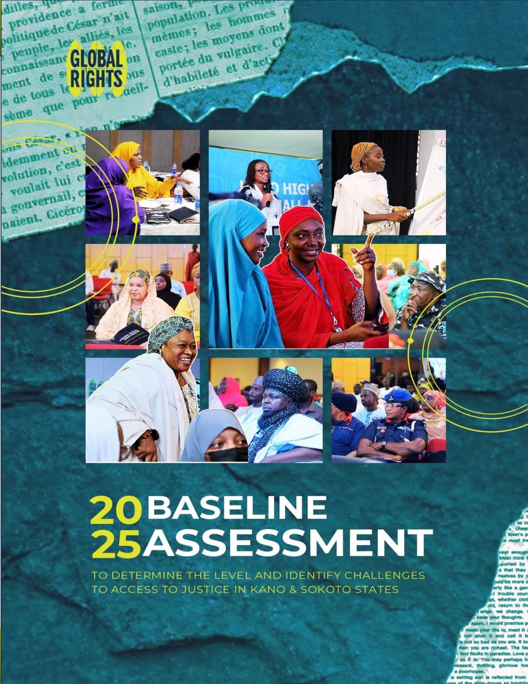 Cover of the 2025 Baseline Assessment on access to justice in Kano and Sokoto States.