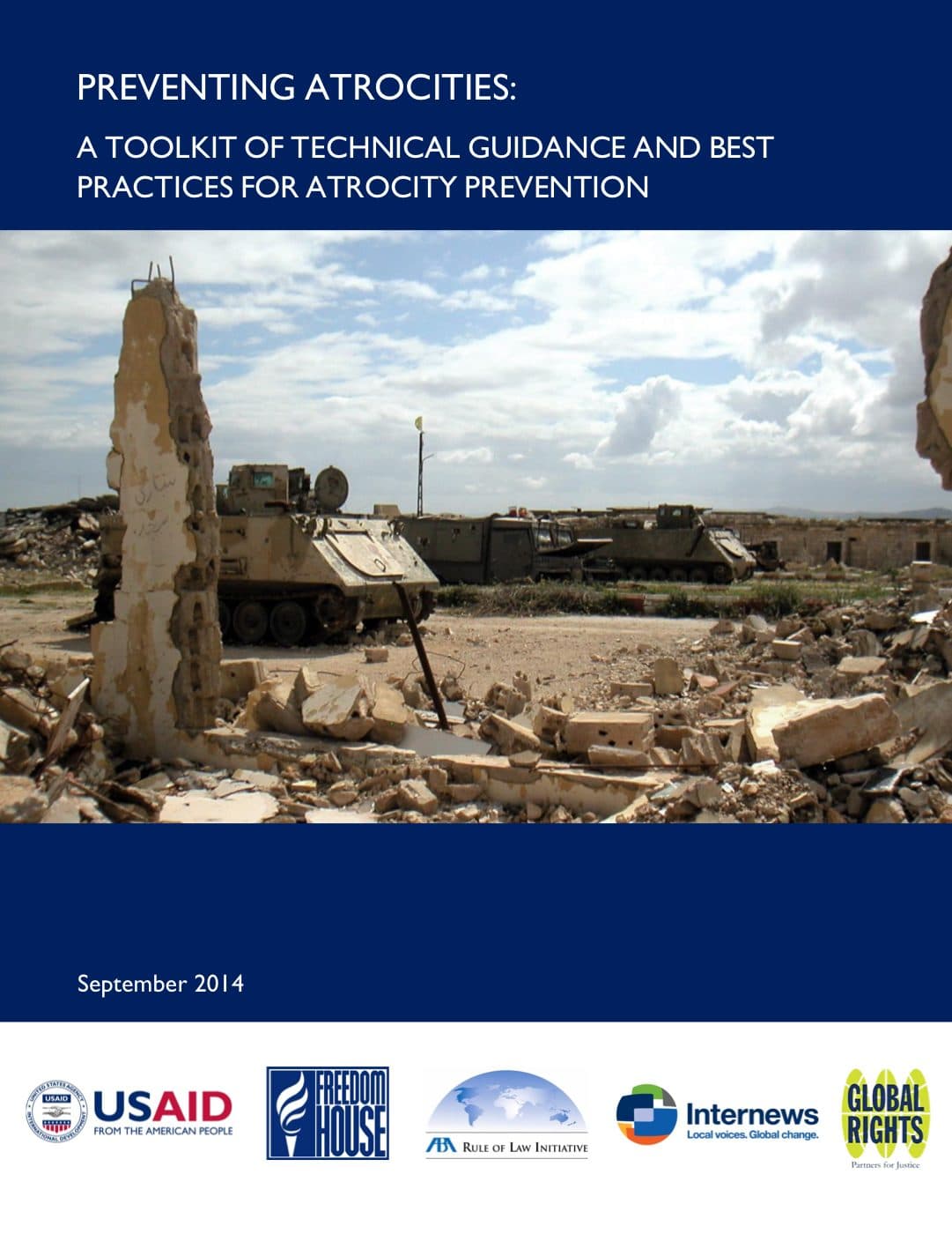 Cover of PREVENTING ATROCITIES: A Toolkit of Technical Guidance and Best Practices for Atrocity Prevention.